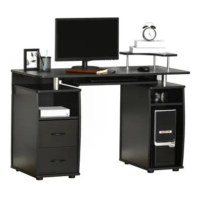 HOMCOM Computer Office Desk Table Workstation w/ Keyboard Tray, Drawer, Black