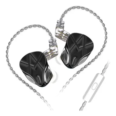 (Black, With Mic) Earphone 10BA Balanced Armature Hi-Fi Sound Noise Cancelling Sport Monitors He