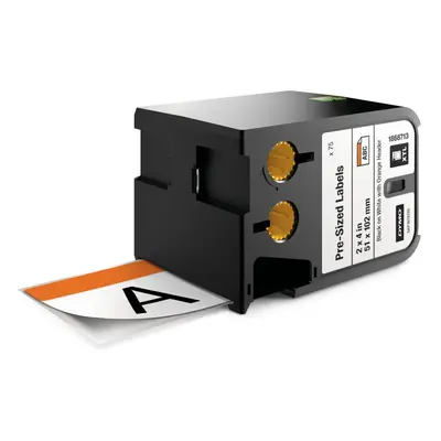 DYMO Black on white + orange header label-making tape