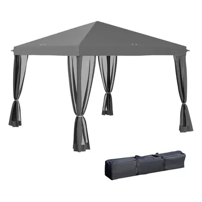 Outsunny Heavy Duty Pop Up Gazebo with Removable Mesh Sidewall Grey