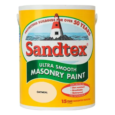 Sandtex 5L Smooth Masonry Paint Oatmeal