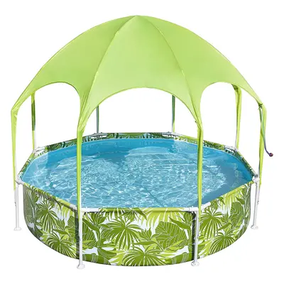 Bestway Paddling Pool with Sunshade - Green Tropical