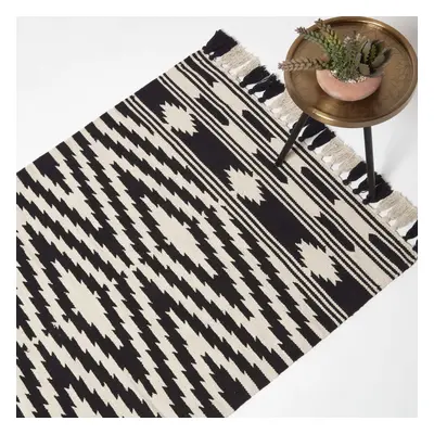 Dinan Black & White Kilim Cotton Rug