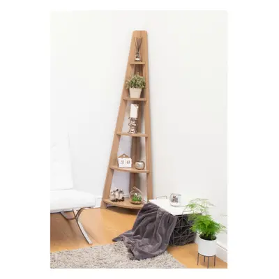 Riva Scandinavian Retro Corner Ladder Bookcase Shelving Shelf Unit Oak