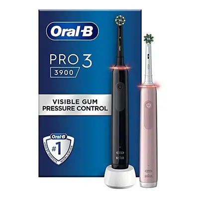 Pro 2x Electric Toothbrushes with Smart Pressure Sensor, Gifts for Men / Women, Handles & Cross 