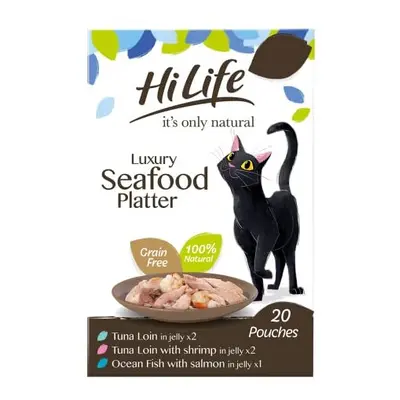 HILIFE it's only natural - Wet Cat Food - Luxury Seafood Platter in Jelly Tuna Loin Salmon Shrim