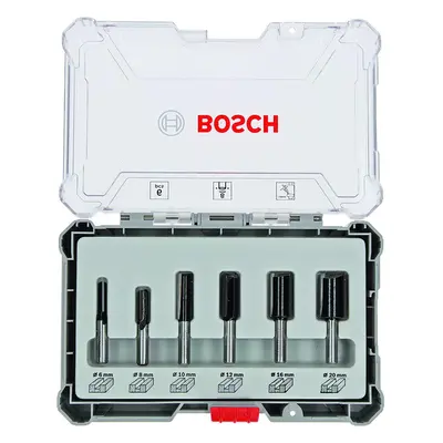 Bosch Professional 6-Piece Groove Cutter Set (for Wood, Accessories Router with mm Shank)