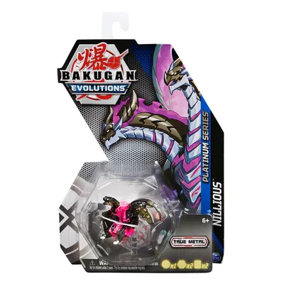 Bakugan Evolutions, Nillious (Black), Platinum Series True Metal, BakuCores and Character Card, 