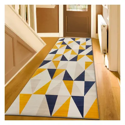 (80x300 cm, BRIO- PRINTED RUG) Modern Non-Slip Rugs Printed Geometric Carpet Mat