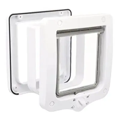 4-Way Cat Flap with Tunnel, White, g