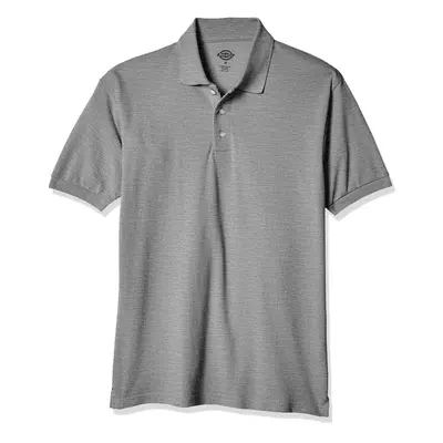 Dickies Men's Short Sleeve Pique Polo Heather Gray Large