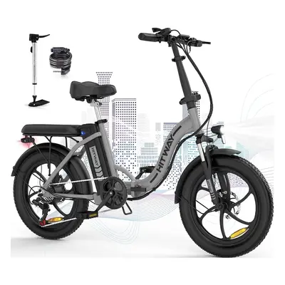 HITWAY Electric Bike, 20" Fat Tire Ebikes, 12Ah 250W 36V E Bike, 35-90KM Electric Folding Bikes 