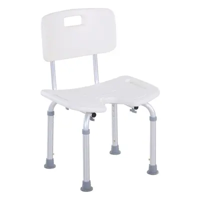 HOMCOM Adjustable Aluminum Shower Bath Stool Spa Chair w/ Non-Slip Feet, Handle