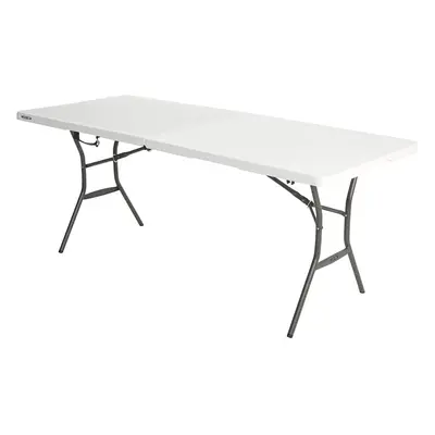 Lifetime Essential Fold-in durable Half Table, White Granite feet/1.83 m