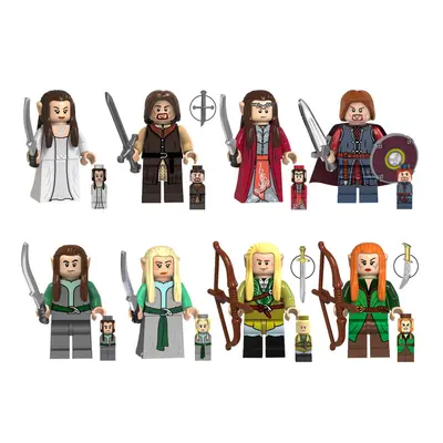 8pcs Lord of the Rings Alwin Aragon Elrond Assembly Block Toy Kids Toy Gift Fit Lego