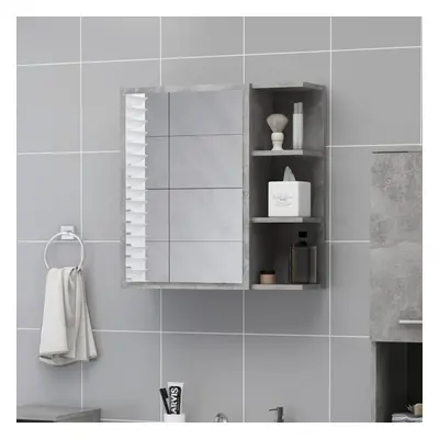 vidaXL Bathroom Mirror Cabinet Concrete Grey Engineered Wood Home Storage Rack