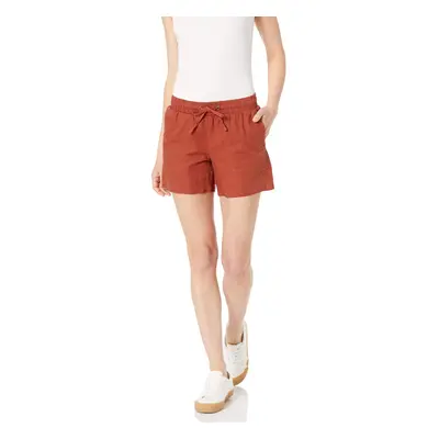 Womens Inseam Drawstring Linen Blend Short (Available in Plus Size), Terracotta, XX-Large