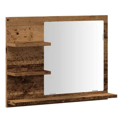 (old wood) vidaXL Bathroom Mirror Cosmetic Mirror Washroom Makeup Mirror Engineered Wood