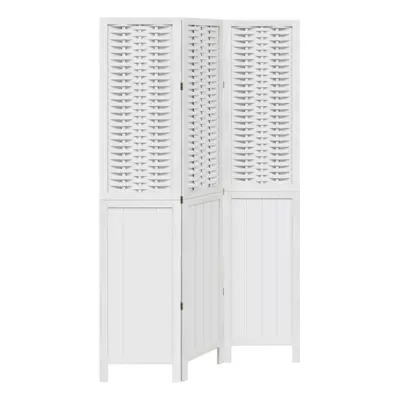 vidaXL Room Divider Panels Office Privacy Screen White Solid Wood Paulownia