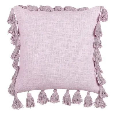 Cotton Cushion with Tassels x cm Pink LYNCHIS