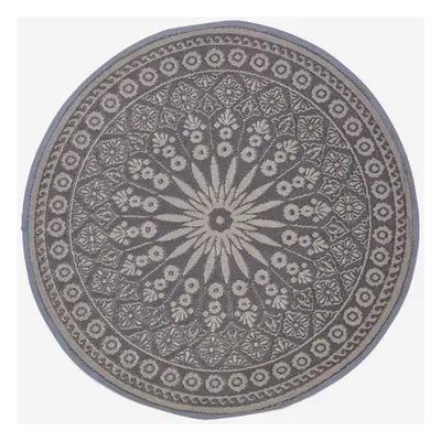 Homescapes Black Outdoor Rug with Mandala Pattern, cm