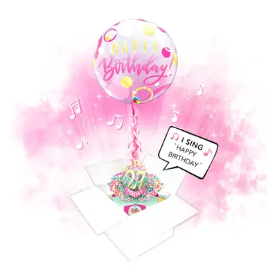 45th Birthday Pop Up Card & Musical Balloon Surprise Delivered In A Box For Her