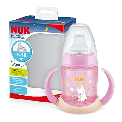 NUK First Choice Sippy Cup Night | Months | ml | Glow in The Dark | Handles & Orthodontic Silico