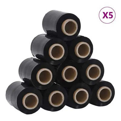 (black, cm x m/ pcs) vidaXL Stretch Films pcs Black ÃÂµm cm x m packaging film