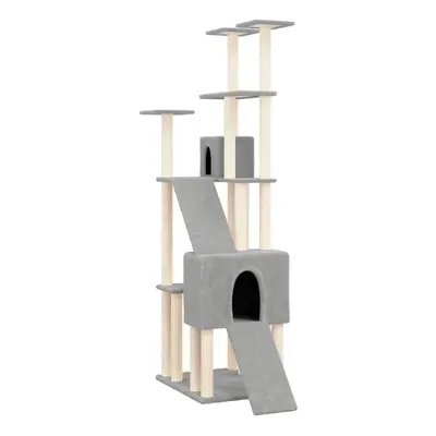 vidaXL Cat Tree with Sisal Scratching Posts Light Grey cm Cat Climber