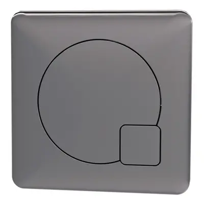 Nuie Square Dual Flush Push Button Gun Metal