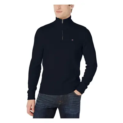 Tommy Hilfiger mens 1/4 Zip Mockneck Sweatshirt Tommy Captain Large