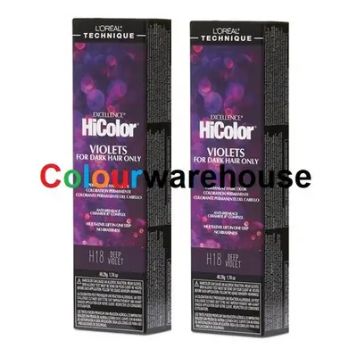 (H18 â 2pcs) L'Oreal HiColor H18 Deep Violet, Violets For Dark Hair Only