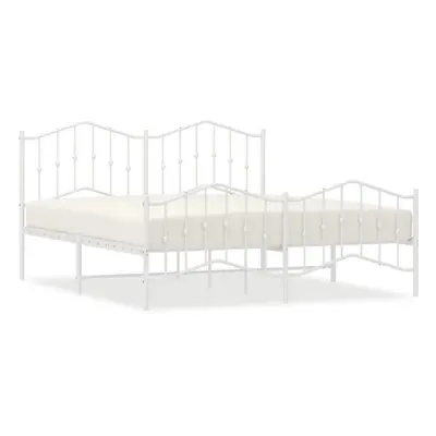 (with headboard & footboard, x cm) vidaXL Metal Bed Frame Home Bedroom Bed Base Mattress Foundat