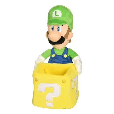 Little Buddy Super Mario Bros. Luigi Holding Coin Block Stuffed Plush, 10""", Multi-Colored (135