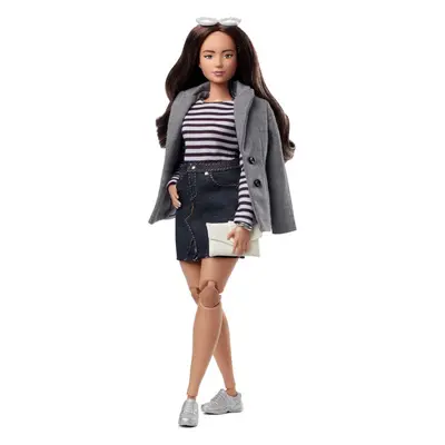 Barbie Signature @BarbieStyle Fashion Doll & Clothing Set Curvy Brunette with Tops Skirt Pants C