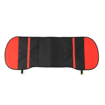 (Black & Red) Car Rear Seat Mat Protector Cover Organizer PU Leather Breathable Cushion Pad