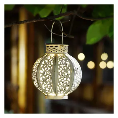 Maggift Pack Hanging Solar Lights Outdoor Solar Lights Retro Hanging Solar Lantern with Handle, 