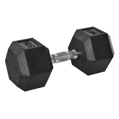 HOMCOM 20KG Single Rubber Hex Dumbbell Portable Hand Weights Dumbbell Home Gym