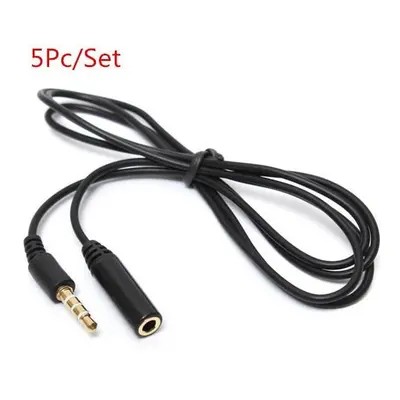 5Pc/Set 3.5mm Pole Jack Male to Female Earphone Headphone Audio Extension Cable 1M 3Feet