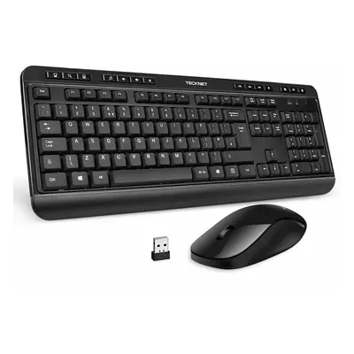 2.4Ghz Full-Size Ergonomic Wireless Keyboard Mouse Combo -UK Layout