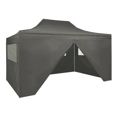 vidaXL Foldable Tent Pop-Up with Side Walls 3x4.5m Anthracite Canopy Marquee