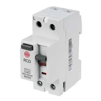 Wylex 80A 30mA double pole RCD A Class, WRDS80/2