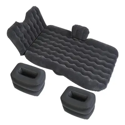 (Black - Flocking Storage Block) Car Inflatable Bed Can Be Used Inside Sedan SUV With Head Guard