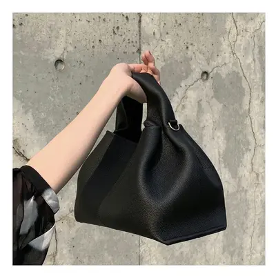 (black) French Niche Brand New Versatile Solid Color Rice Box Bag European And American Fashion 