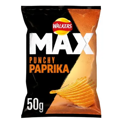 Walkers Max Punchy Paprika Crisps Box 50g (Pack of 24)