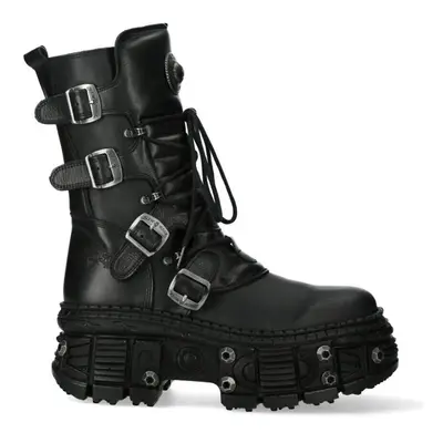 (40) NEW WALL373-S11 Unisex Metallic Black Boots