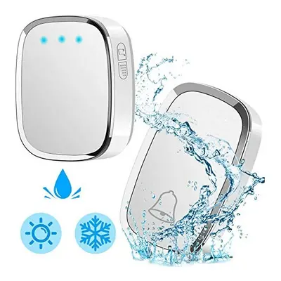 Door Bell Loud Wireless Doorbell with Level Volume, 300M Range, Chimes Ringstones IP44 Waterproo