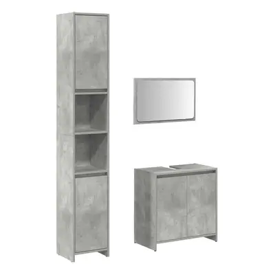 vidaXL Piece Bathroom Furniture Set Concrete Grey Engineered Wood