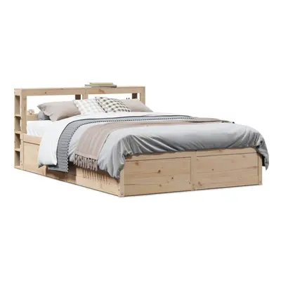 vidaXL Bed Frame with Headboard 120x190 cm Small Double Solid Wood Pine