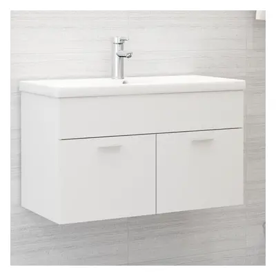 vidaXL Sink Cabinet White Chipboard Laundry Room Washroom Bathroom Furniture